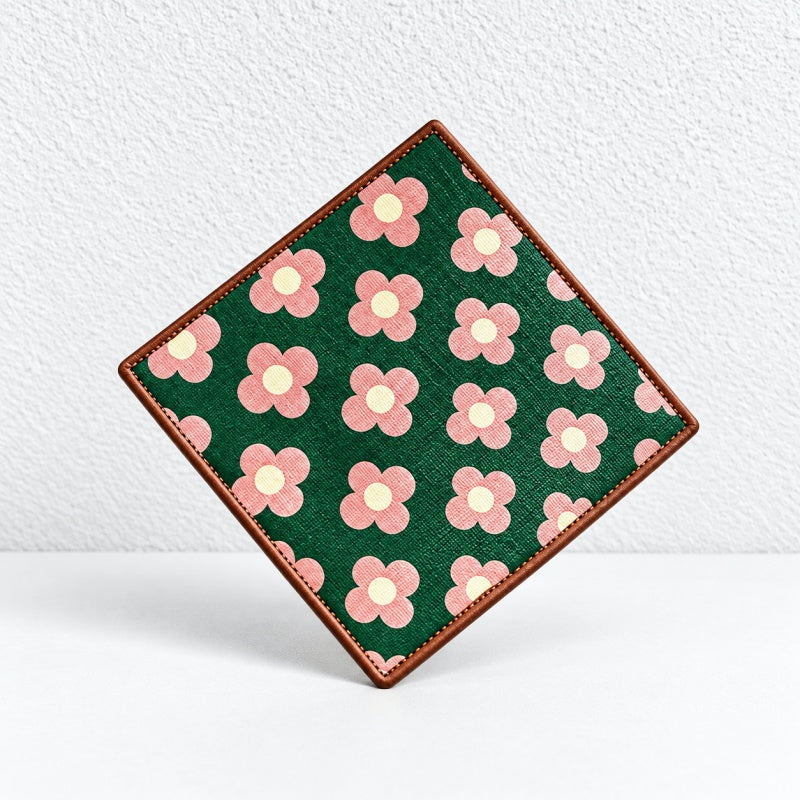 CouldNook Patterned Fabric Coaster - Square Shape and Contrasting Border