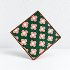 CouldNook Patterned Fabric Coaster - Square Shape and Contrasting Border