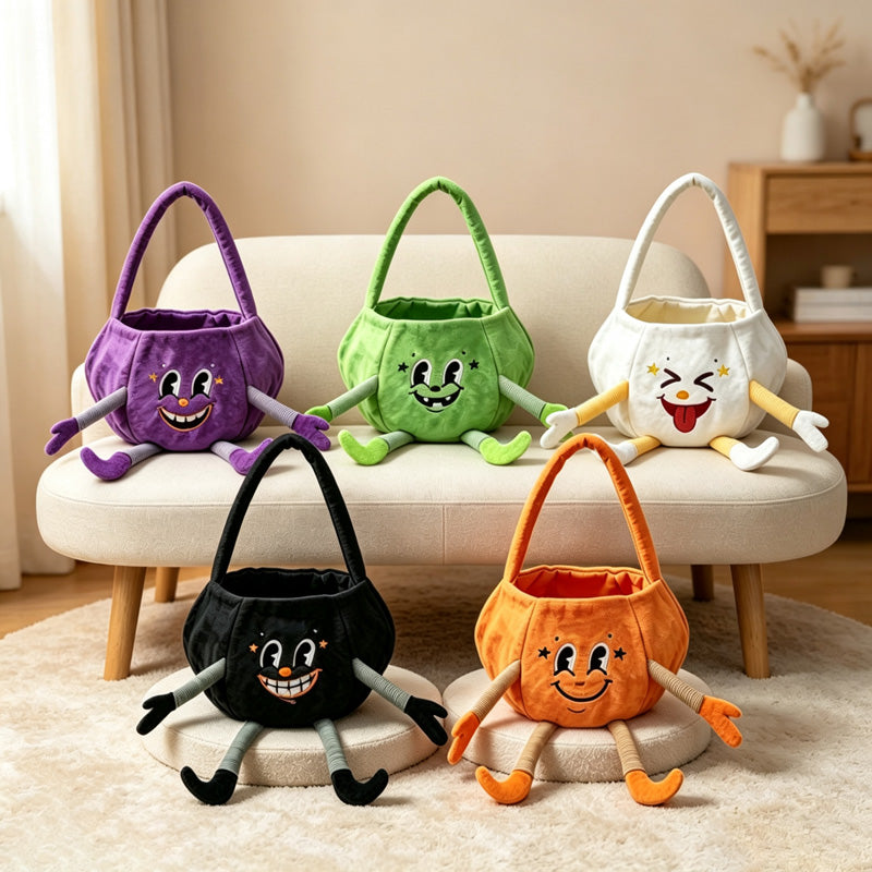 CloudNook Plush Halloween Candy Bag‑Kids Trick Or Treat Pouch