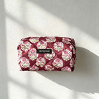 CouldNook Floral Quilted Cosmetic Bag - Padded Zip Pouch Styles