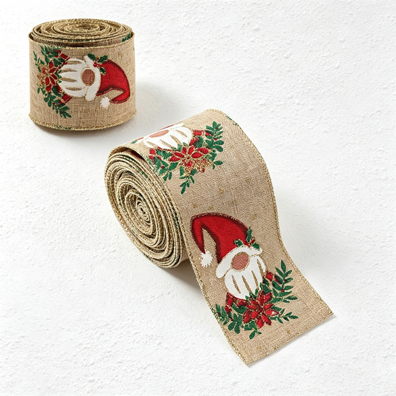CouldNook Christmas Decorative Ribbon - Printed Woven Ribbon Seasonal Tree Display