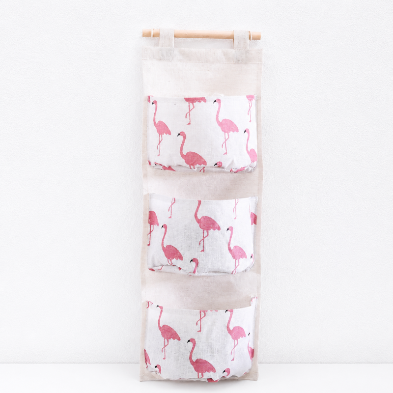 CouldNook Three-Pocket Hanging Organizer - Printed Fabric Wall Pockets