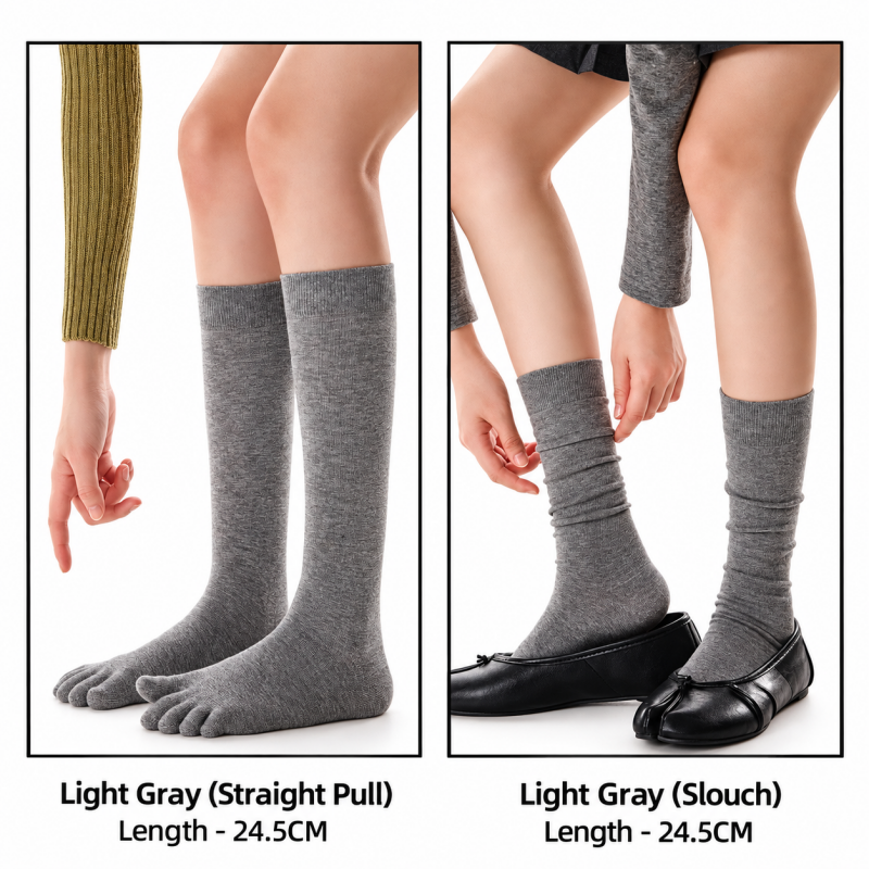 CouldNook Split-Toe Socks - Plain Calf Length