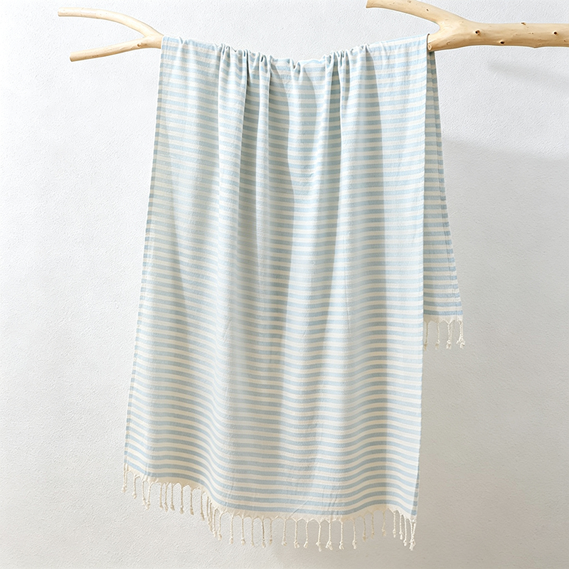 CouldNook Fine Stripe Bath Towel - Tasseled Everyday Wrap