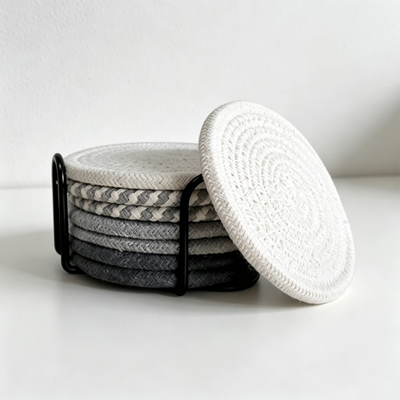 CouldNook 4PCS/8PCS Woven Drink Coaster Set - Warm Table Accent