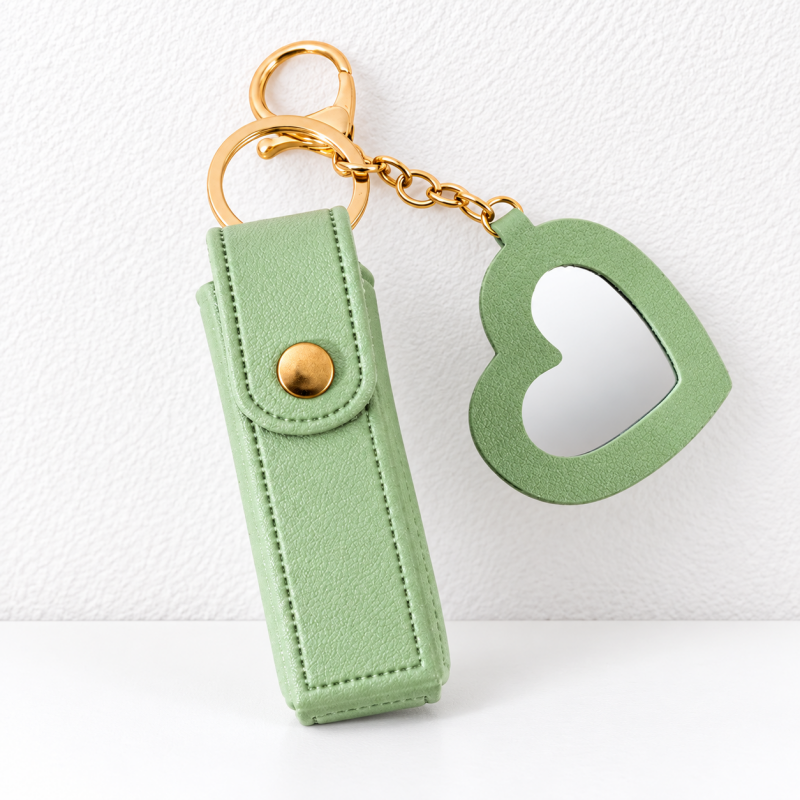 CouldNook Lipstick Pouch And Mirror - Snap Tab And Heart-Shaped Detail
