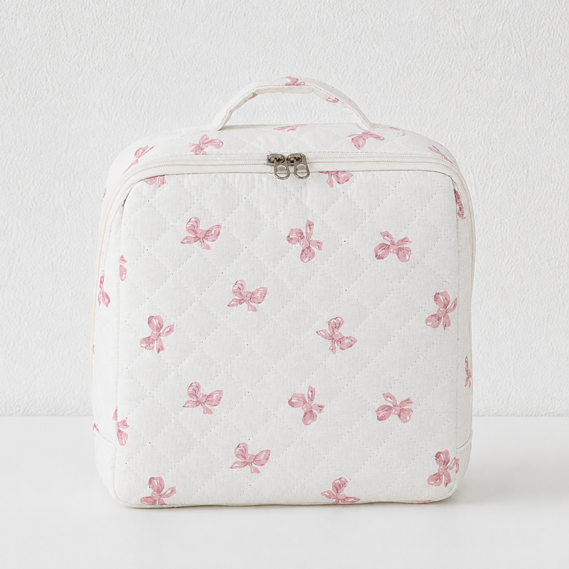 CouldNook Compartment Cosmetic Organizer - Quilted Case and Top Handle