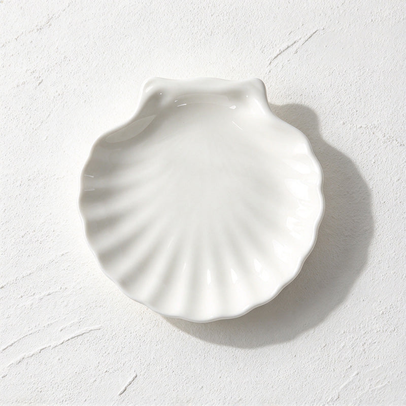 CouldNook Shell Dish - White Scalloped Serving Shape