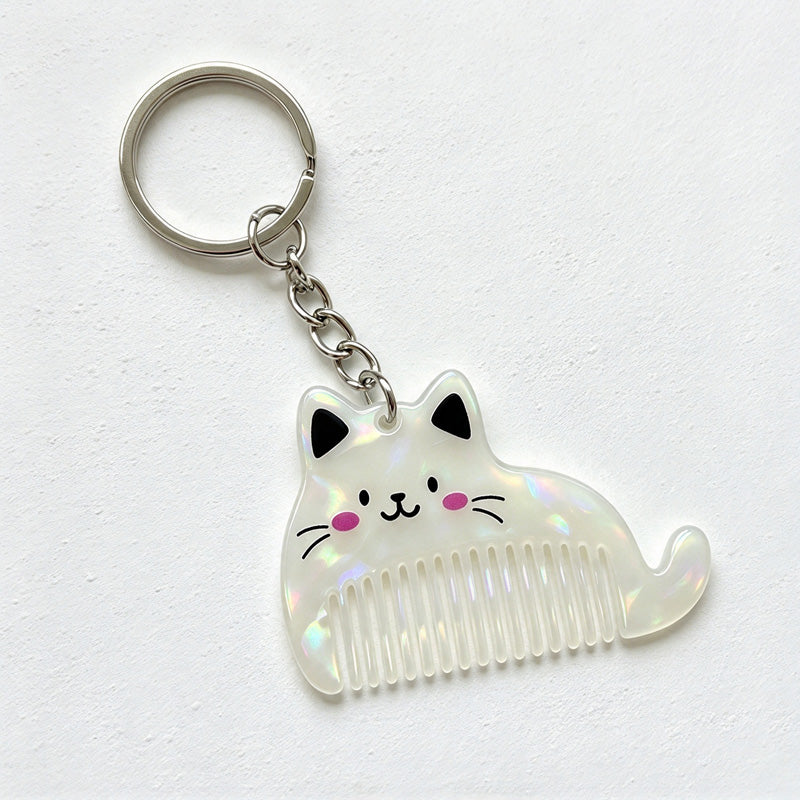 CouldNook Cat Comb Keychain - Whiskers and Tail
