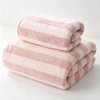 CouldNook Striped Plush Towel - Hand and Bath Sizes