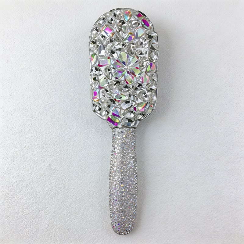 CloudNook Rhinestone Paddle Brush‑Air Cushion Hair Comb