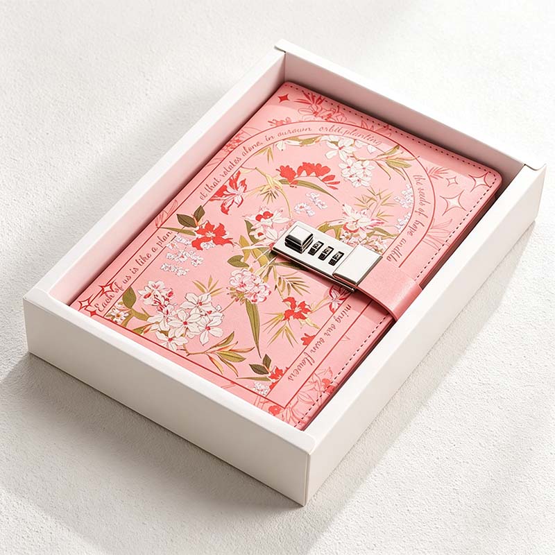 CouldNook A5 Floral Locking Journal - Gift Box Presentation