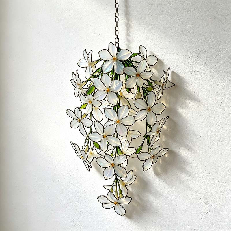 CouldNook Acrylic Floral Window Hanging - Cascading Blossoms And Leaves