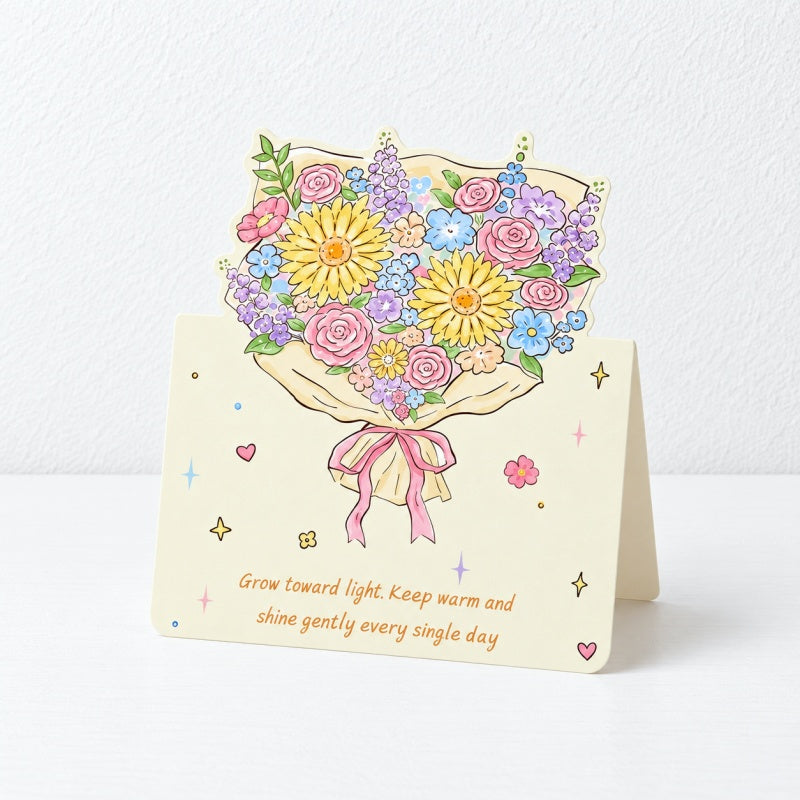 CouldNook Flower Bouquet Greeting Card - Colorful Shaped Blooms