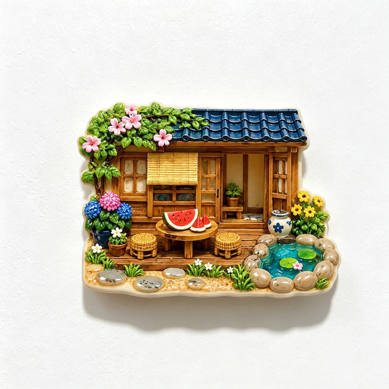 CouldNook Miniature House Fridge Magnet - Raised Shopfront and Cottage Scenes