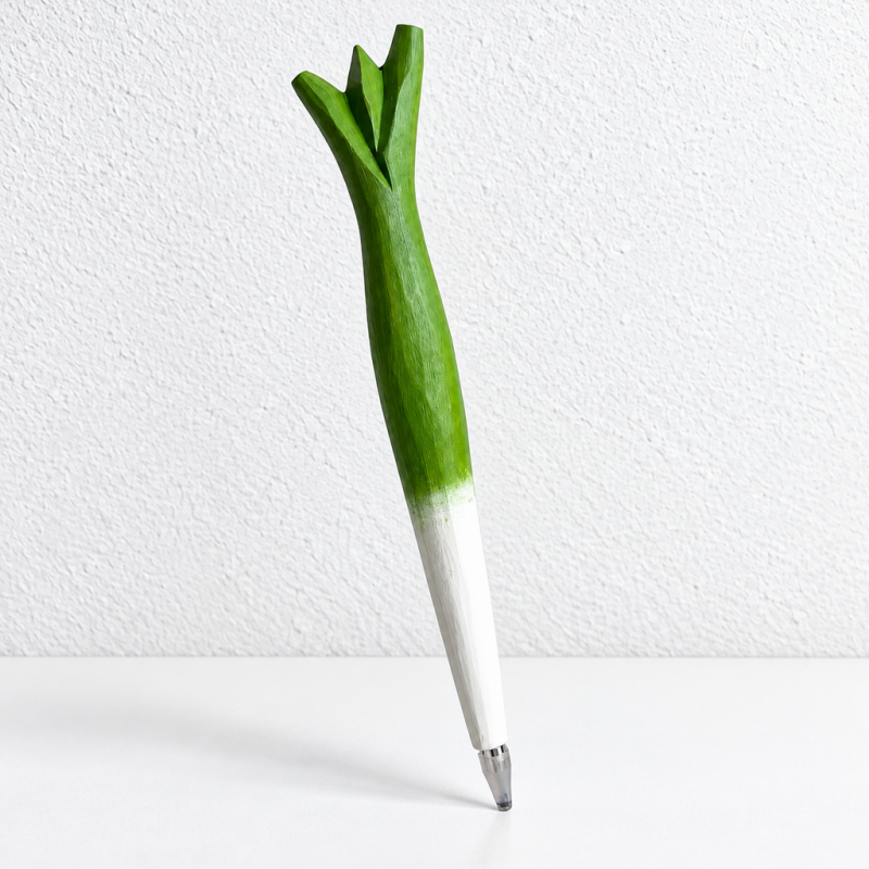 CouldNook Carved Pen - Painted Flowers, Mushrooms and Vegetable Shapes