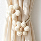 Flower Curtain Tieback with Flexible Wrapped Stem