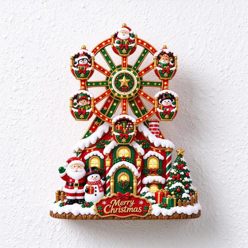 Christmas Windmill and Ferris Wheel Refrigerator Magnets