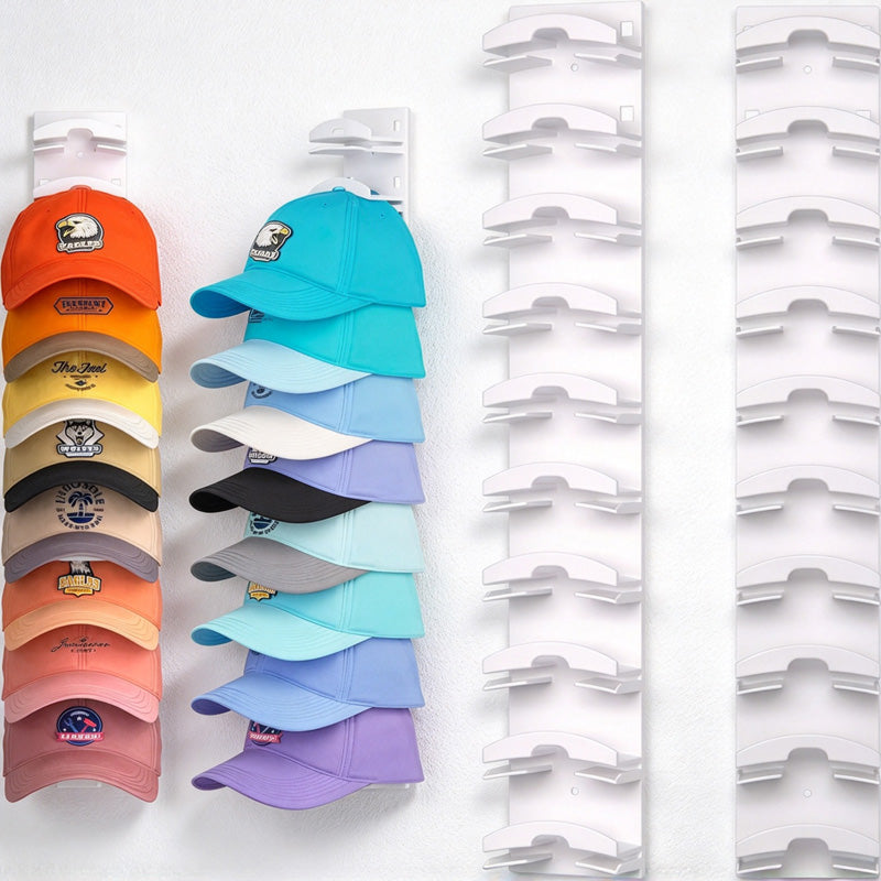 CouldNook Wall Hat Organizer - Tiered Supports and Narrow Backplate