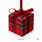 CouldNook Plaid Gift Box Christmas Ornament - Ribbon Bow
