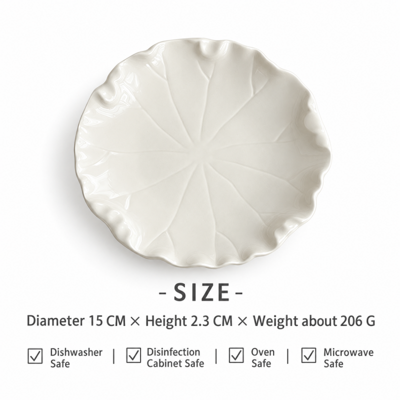 CouldNook Lotus Leaf Dessert Plate - Ruffled Edge