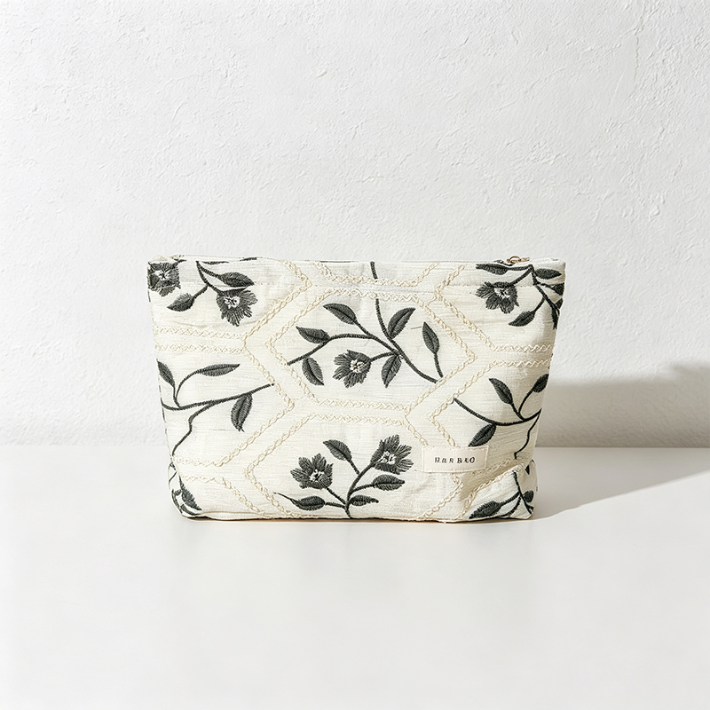 CouldNook Leaf Pattern Cosmetic Bag - Vanity Storage Accent