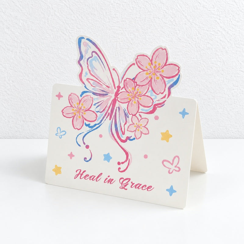 CouldNook Butterfly Floral Greeting Card - Shaped Wing Artwork