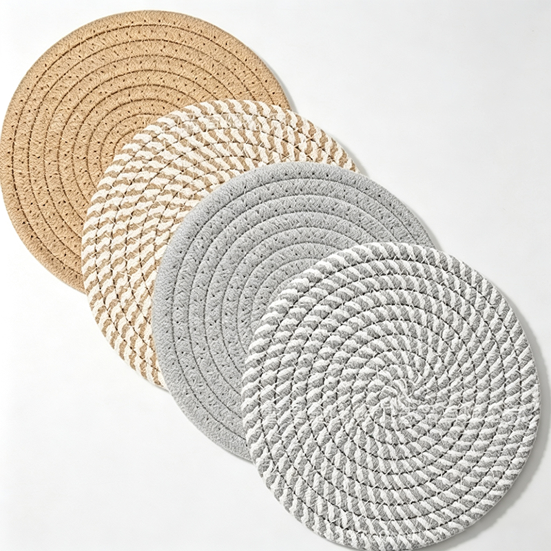 CouldNook Woven Round Drink Coaster - Warm Table Accent