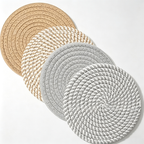 CouldNook Woven Round Drink Coaster - Warm Table Accent