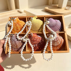 CouldNook Shell Notebook - Ridged Scallop Covers and Decorative Beaded Loop