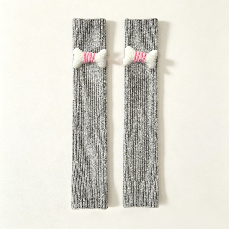 CouldNook Bow Pom Slouch Socks - Playful Sneaker Accent