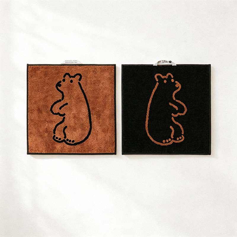CouldNook Animal Jacquard Cotton Washcloth - Woven Characters And Contrasting Reverse