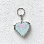 CouldNook Heart Mirror Keychain - Patterned Hinged Cover