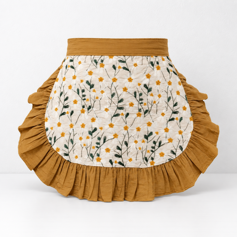 CouldNook Patterned Cooking Apron - Visible Embroidered Detail Kitchen Wear