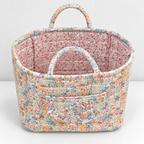 CouldNook Quilted Fabric Storage Basket - Twin Handles And Front Pocket