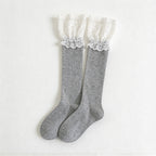 CouldNook Lace Cuff Socks - Wide Floral Trim And Two Lengths