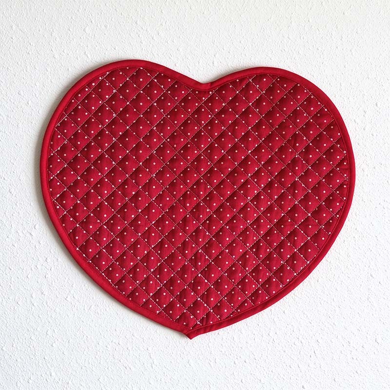 CouldNook Heart Quilted Table Mat - Polka Dots