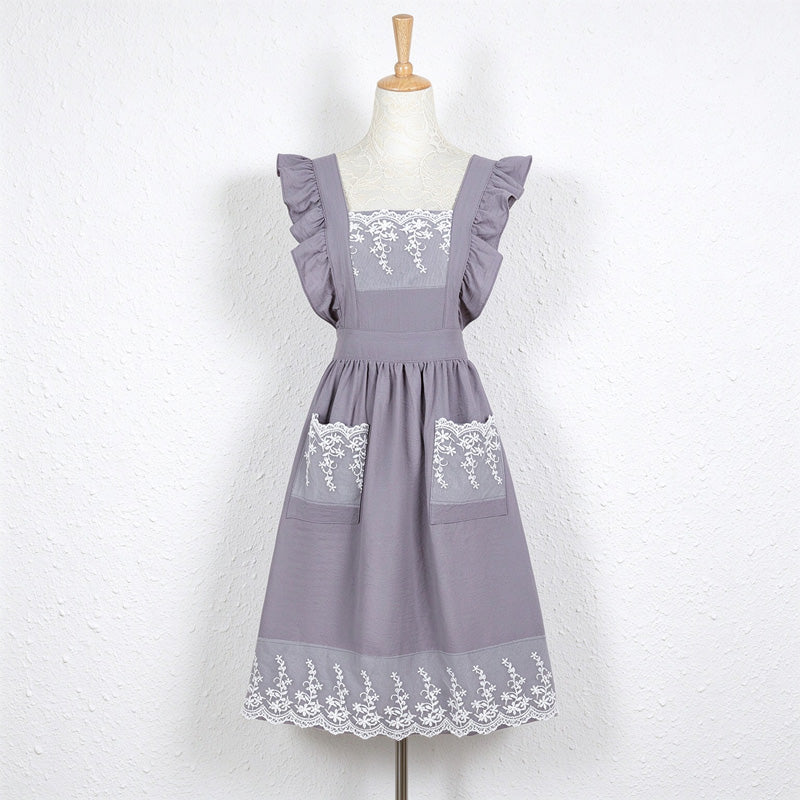 CouldNook Ruffle Strap Apron - Lace or Plain Pockets