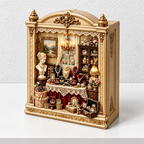Jewelry Shop Fridge Magnet - Ornate Frame and Miniature Displays