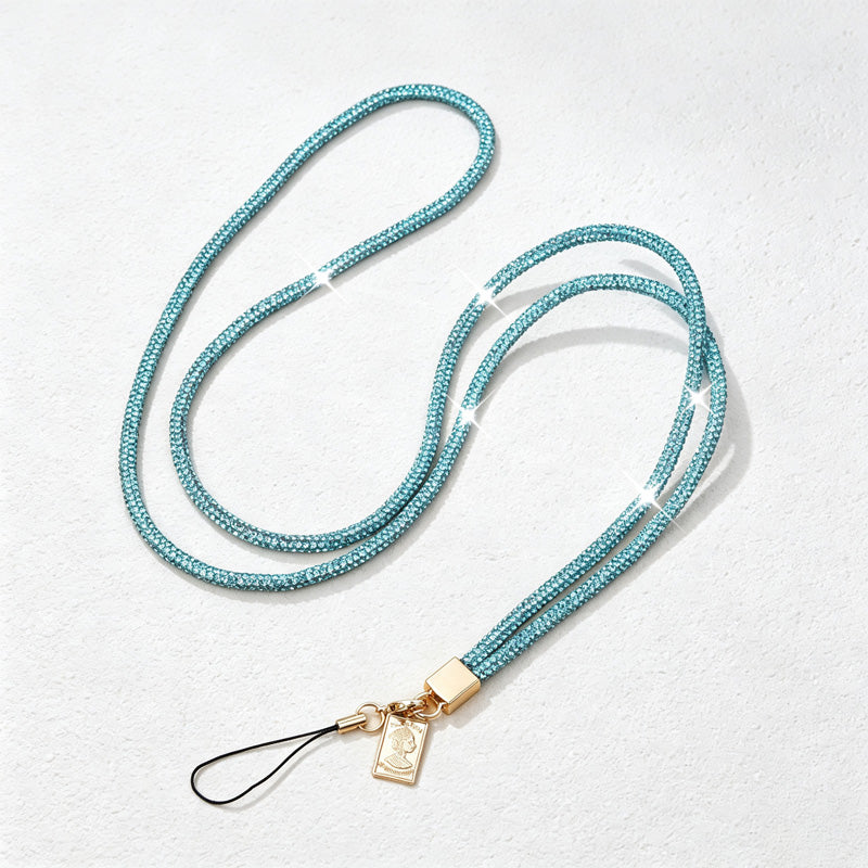 CouldNook Rhinestones Set Crossbody Phone Strap with Closely Set Reflective Stones
