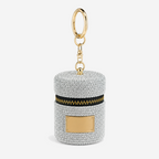 CouldNook Cylindrical Rhinestone Coin Purse Keychain - Front Patch Detail