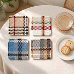 CouldNook Check Woven Table Mat - Fringed Edges