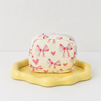 CouldNook Quilted Cosmetic Bag - Bow Print and Top Handles