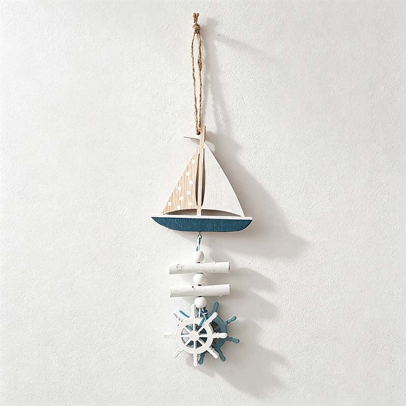 CouldNook Nautical Wood Wall Hanging - Fish Shell Sailboat Designs