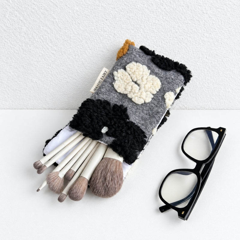 CouldNook Patterned Eyeglass Pouch - Long Shape and Snap Flap