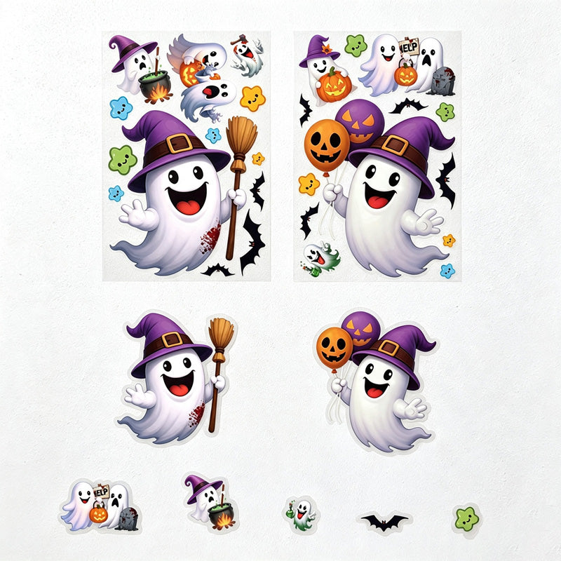 CouldNook Halloween Pumpkin Static Window Clings‑Jack‑O‑Lantern Candy Party Decor