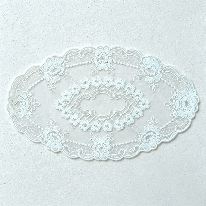 CouldNook Embroidered Lace Mat - Round and Oval Sizes