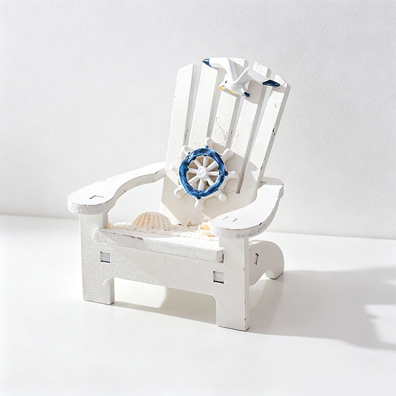 CouldNook Mini Beach Chair Figurine Ornament - Starfish Coastal Desktop Decor