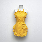 CouldNook Heart Pocket Apron - Corduroy Ruffled Edges