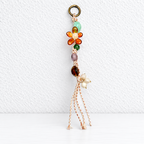 CouldNook Floral Beaded Charm - Twisted Cords and Loose Tassel Ends